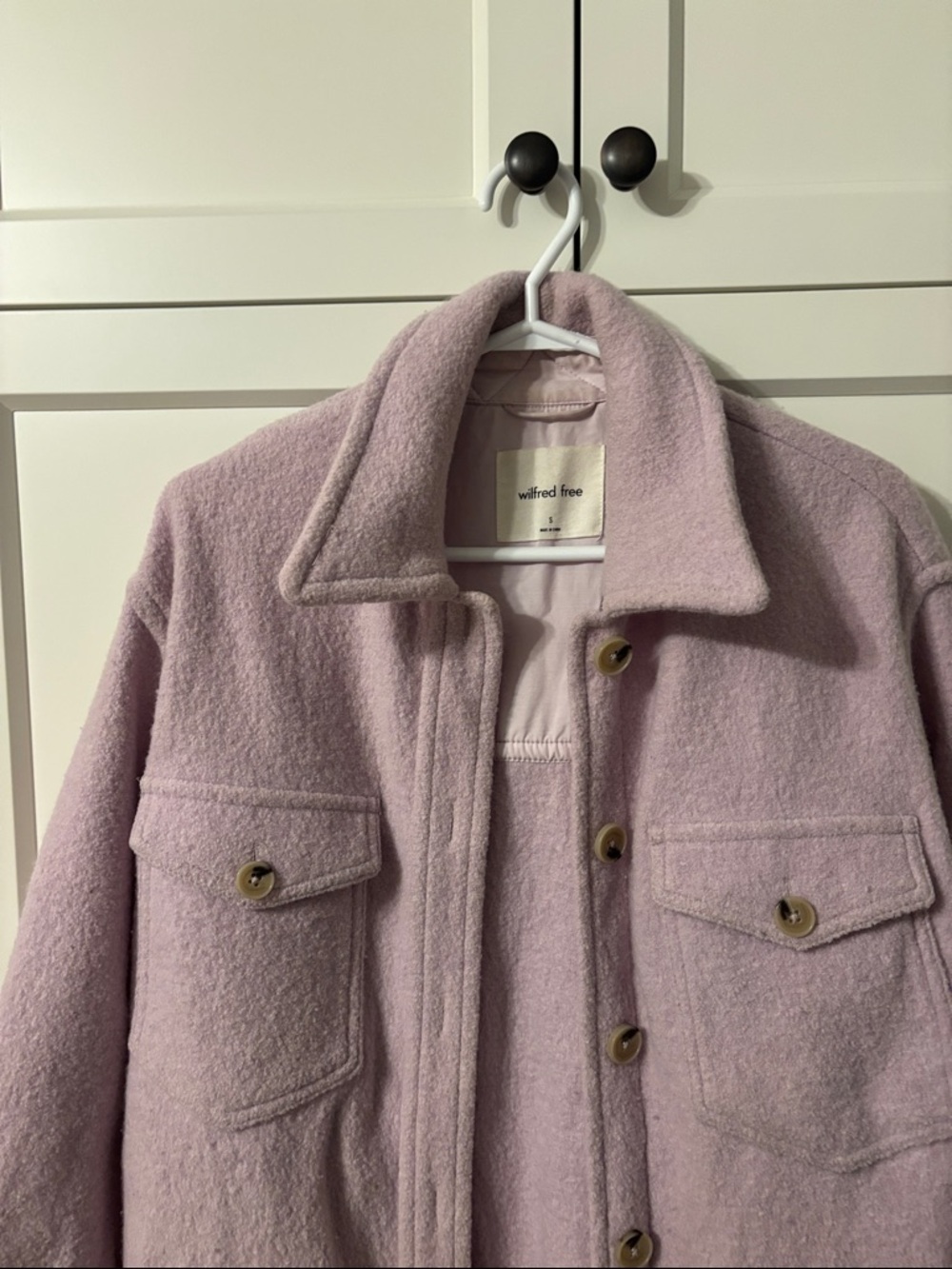Wilfred Free Aritzia Lilac Purple Wool Blend Shacket Size Small - Picture 11 of 12